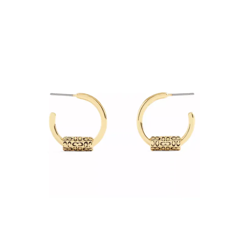 COACH Brass Plated Earrings Women's Gold-1