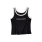 JD-Color Block Letter Tank Top (Black)