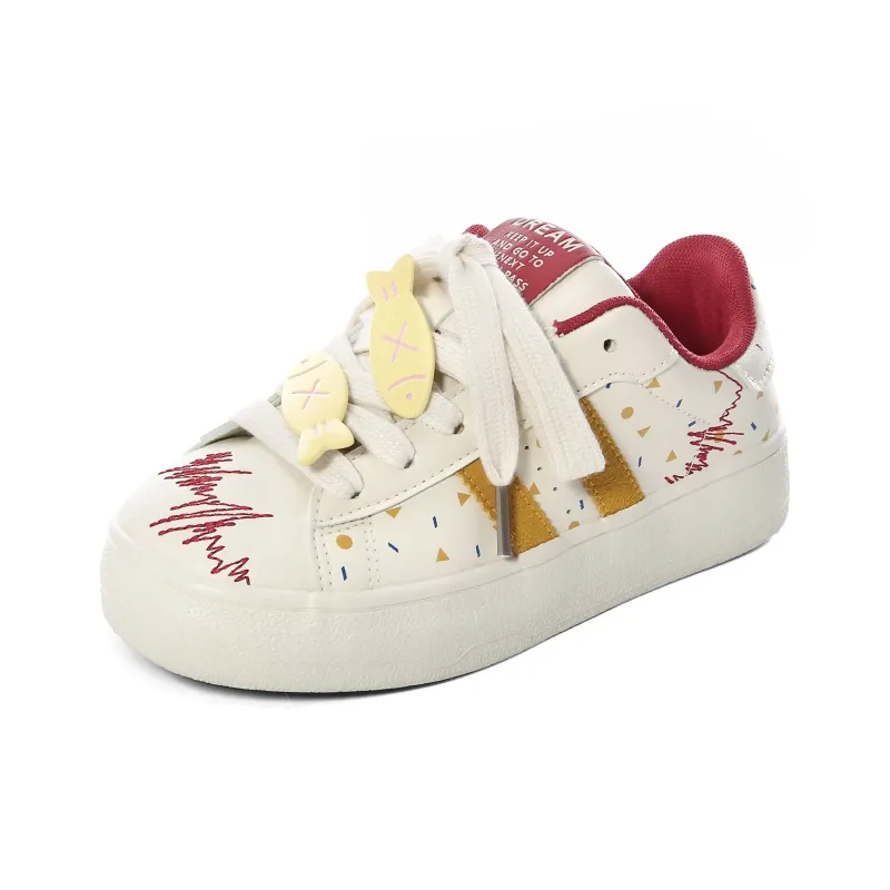 UNIITY Abrasion Resistant Lightweight Breathable Height Increasing Low Top Skateboard Shoes Women's Yellow Blue Cheeses-53