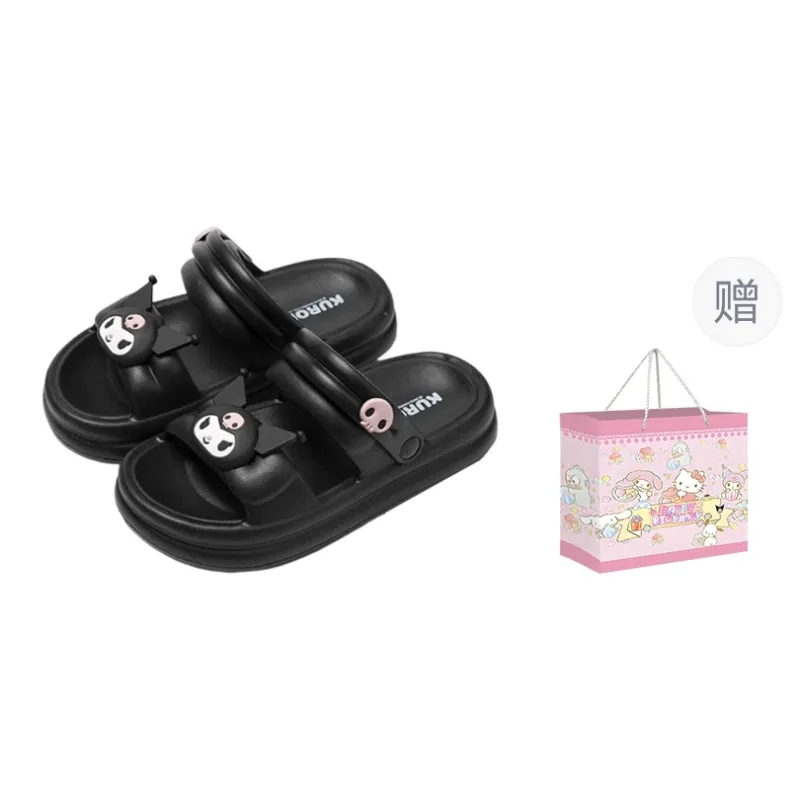 Sanrio Cartoon Cute, Kuromi, Cinnamoroll, Summer Platform Students Home Slip Resistant Abrasion Resistant Slippers-5