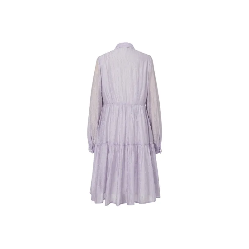 DESIGNICE Long Sleeved Dress Women's Lavender-1