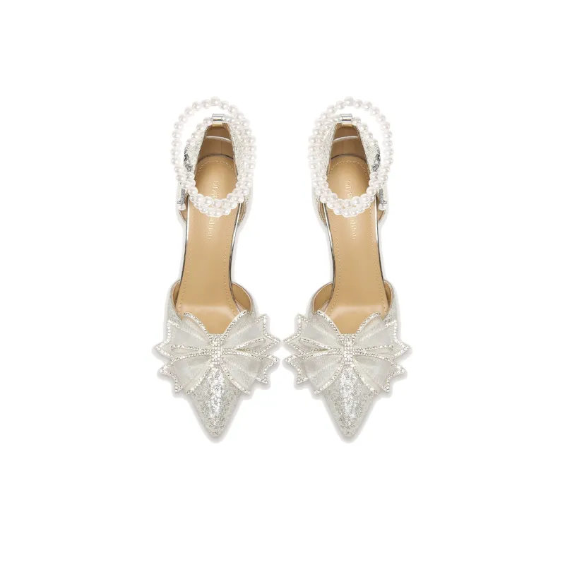 Lily Wei Slim Heel High Heels Women's White-1