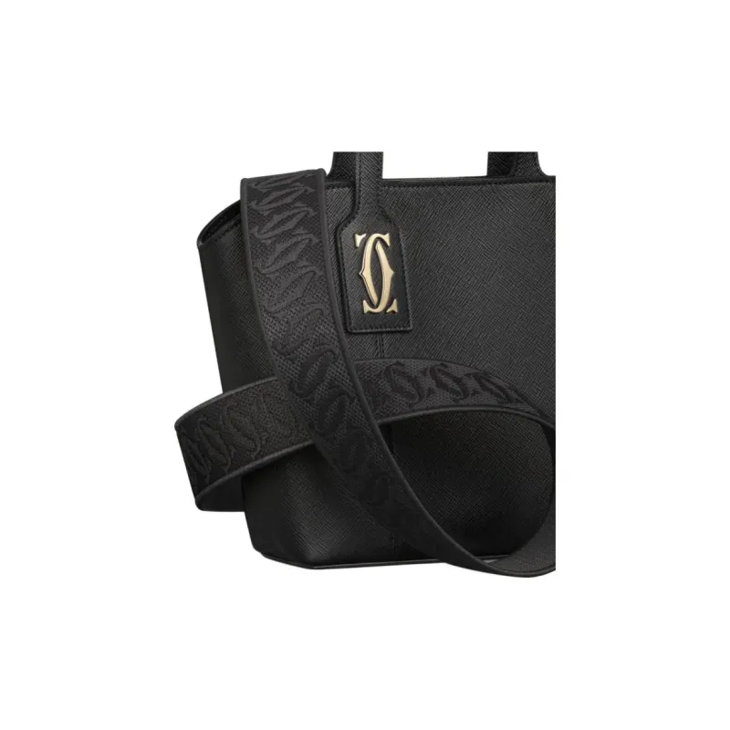 CARTIER Calfskin Tote Bag, Shopping Bag, Shoulder Bag, Crossbody Bag, Handbag Mini Women's Black-2