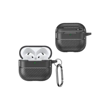 Antey Compatibility Apple AirPods Pro/4/3/2 PC Premium Carbon Fiber Texture Impact Resistant Headphone Cases