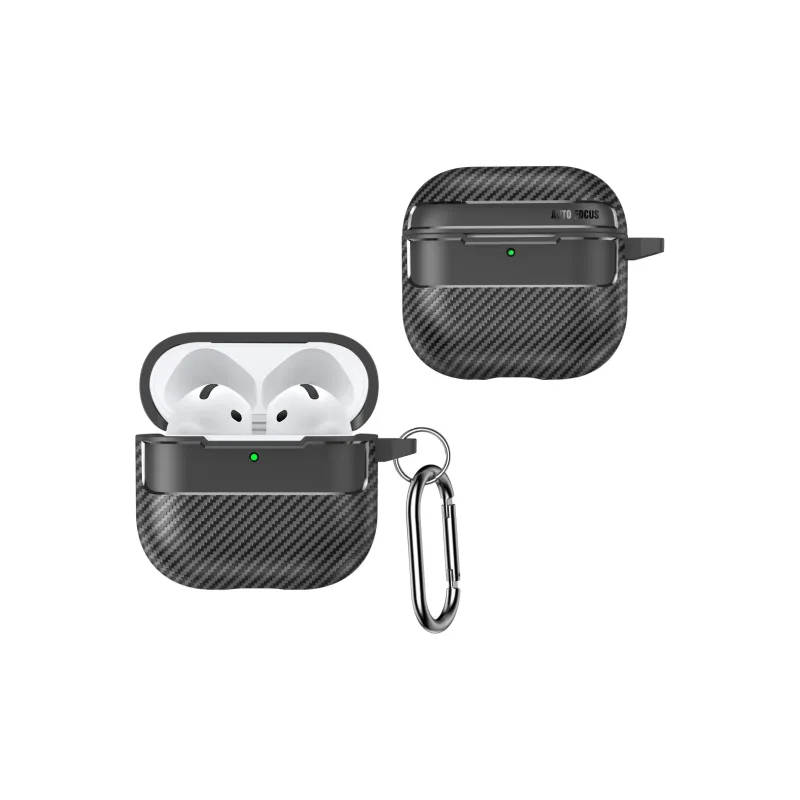 Antey Compatibility Apple AirPods Pro/4/3/2 PC Premium Carbon Fiber Texture Impact Resistant Headphone Cases-0