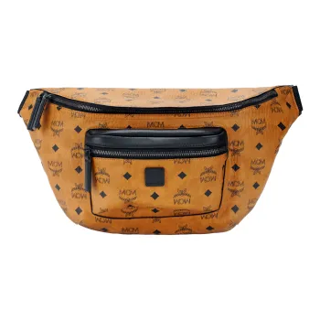 MCM Fursten Visetos Leather Fanny Pack Men's Brown