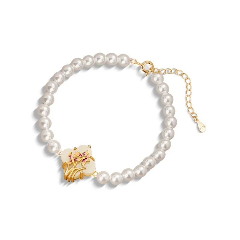 Beth Jewelry Hetian Jade Bracelets Pale Greenish White Jade Women's-0