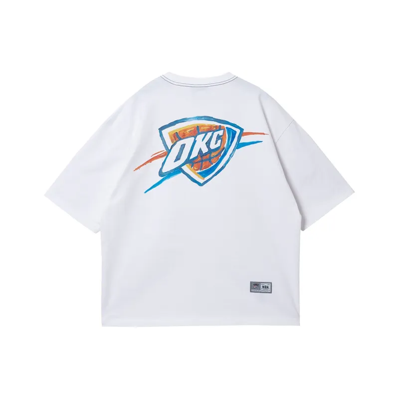 JACK JONES· x NBA T Shirt Men's A06 Raw White-1