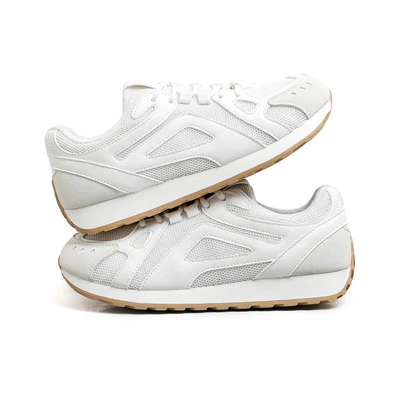 DEERWAY Cushioning Height Increasing Abrasion Resistant Lightweight Mat Low Top Casual Shoes Women's White-4