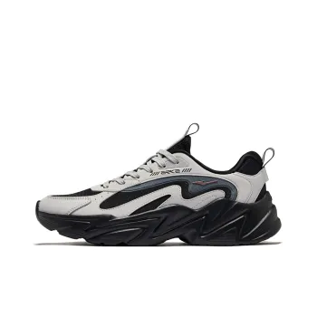 Erke Wear Resistant Breathable Height Increasing Low Top Casual Shoes Men's Jet Black Mist Gray