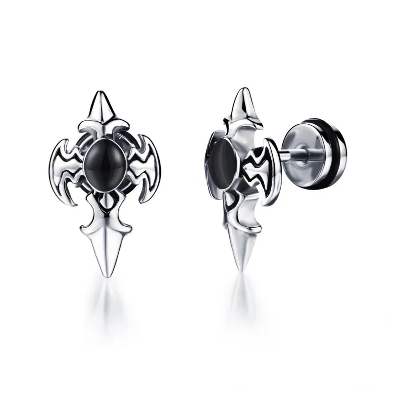 ZWU Titanium Steel Stud Earrings Unisex-3