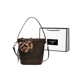 ALLDeaR PU Handbag Women's Leopard Print Coffee/Frosted Coffee