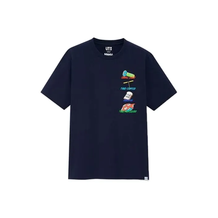 UNIQLO T Shirts Unisex Navy Blue-0