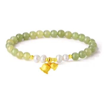 Branded Jewelry Hetian Jade Bracelets Pale Greenish White Jade Women's