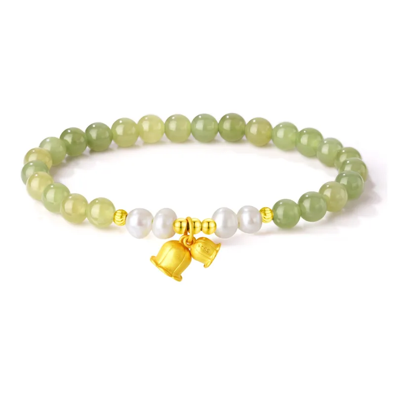 Branded Jewelry Hetian Jade Bracelets Pale Greenish White Jade Women's-0