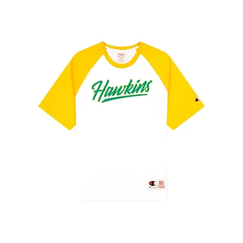 Champion x Stranger Things Raglan Sleeve T-Shirt Unisex White Yellow US Version