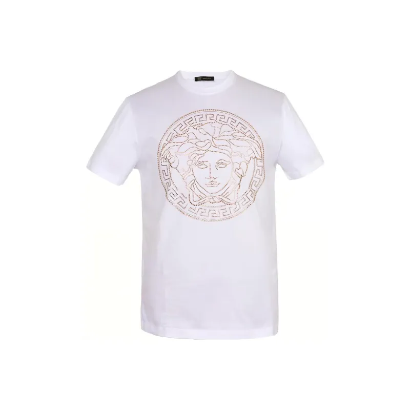 VERSACE Medusa Motif Studded T-shirt-0