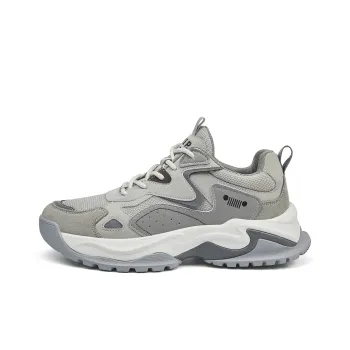 JEEP SPIRIT Chunky Sneakers Men Low Top Moon Dust Gray