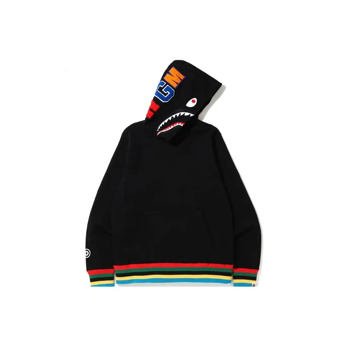 Bape Shark Line Rib Pullover Hoodie-1