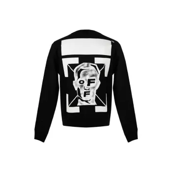 OFF WHITE Slim Fit Masked Face Sweatshirt
