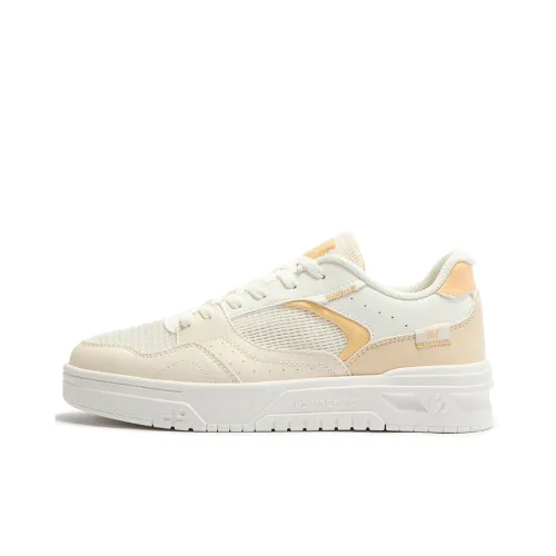 361° Slip Resistant Breathable Low Top Skateboard Shoes Women's Beige Yellow