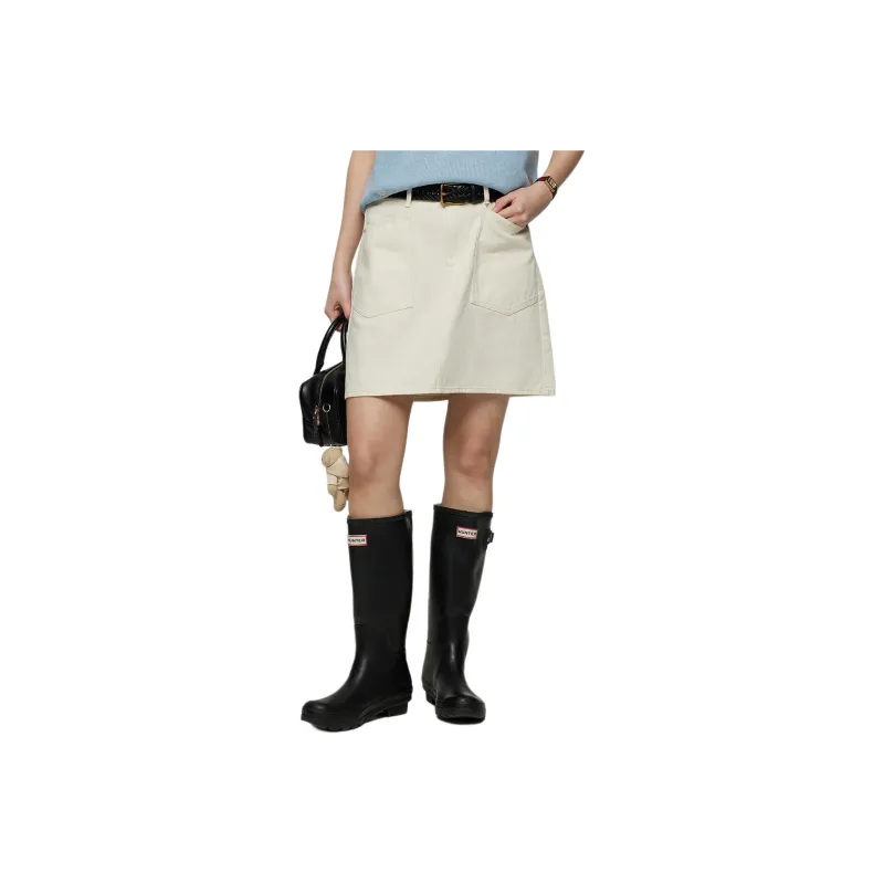 Teenie Weenie Casual Short Skirts Women's Ivory White-3
