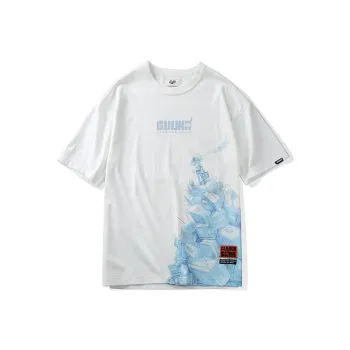 Guuka Drop Shoulder Sleeve T Shirt Unisex White