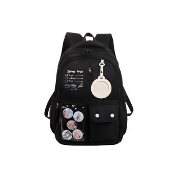 Deli Bear Nylon Backpack Regular Unisex Black/Pink/White/Khaki/Blue