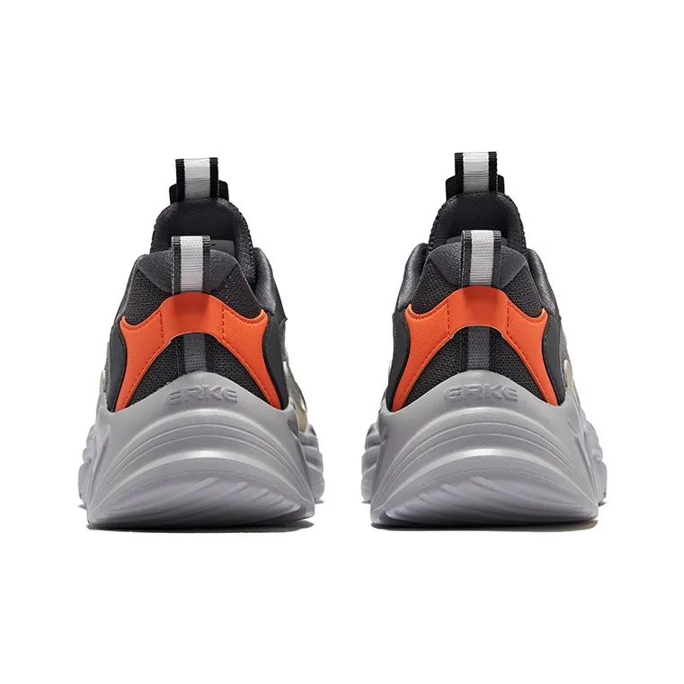 Erke Wear Resistant Breathable Height Increasing Low Top Casual Shoes Men's Snow Gray-3