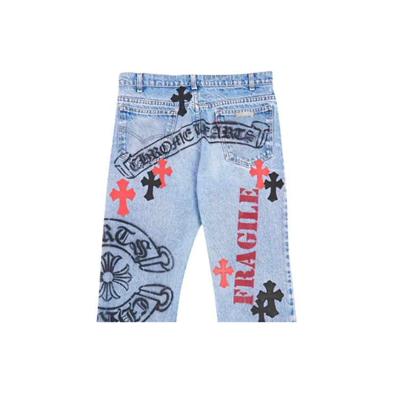 Chrome Hearts Vintage Levi's Stencil Cross Patch Denim-4