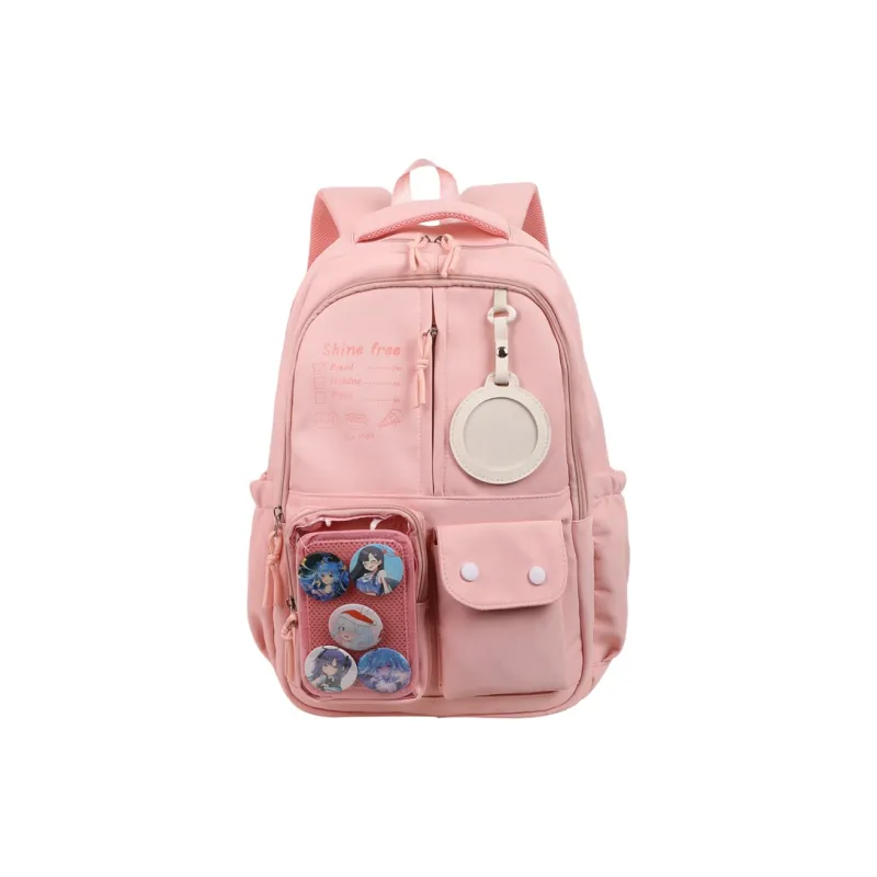 Deli Bear Nylon Backpack Regular Unisex Black/Pink/White/Khaki/Blue-5