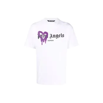 PALM ANGELS Aspen Heart Sprayed Logo T Shirt