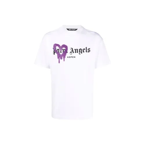 PALM ANGELS Aspen Heart Sprayed Logo T Shirt