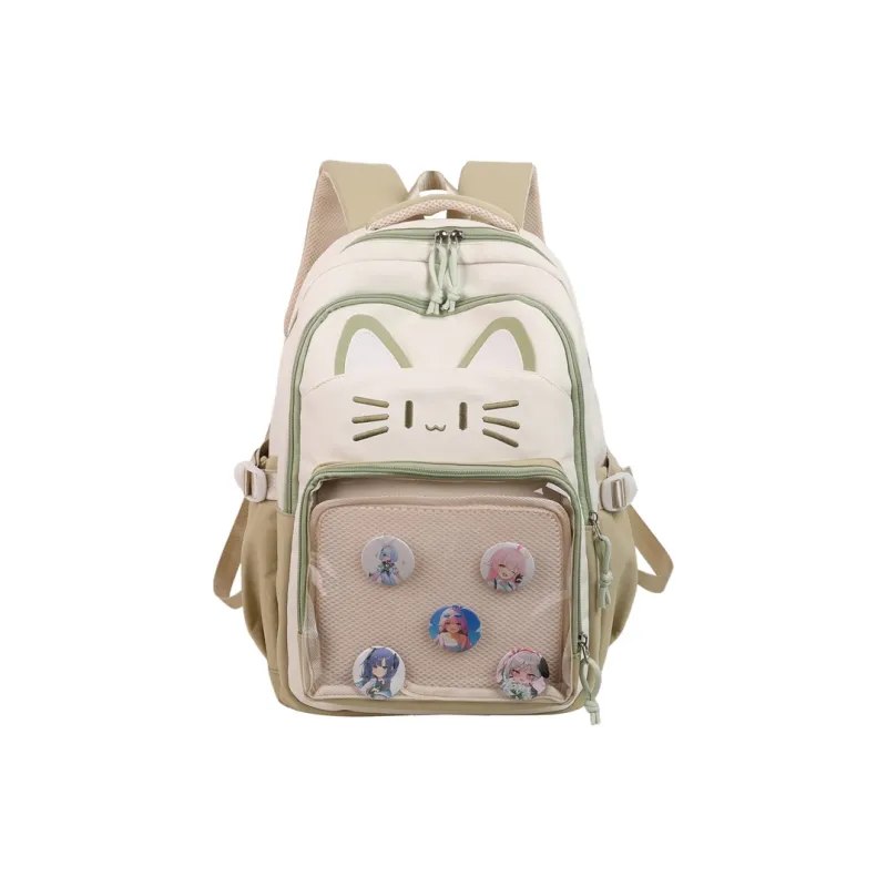 Deli Bear Nylon Backpack Regular Unisex Black/Pink/Light Green/Blue/Dark Green-10