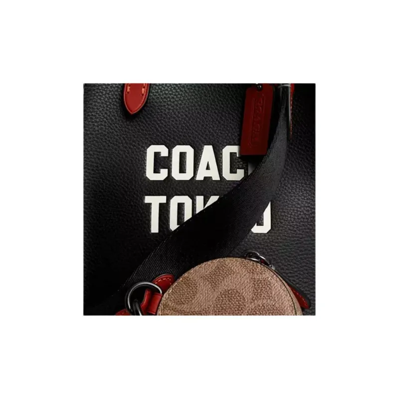 COACH Relay Leather Tote Bag Shopping Bag Crossbody Handbag Mini Men's Black-3