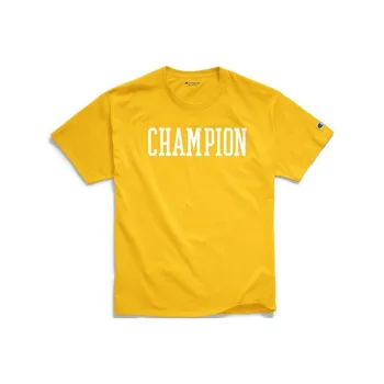 Champion Straight T Shirt US Version Unisex Yellow