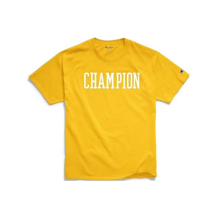 Champion Straight T Shirt US Version Unisex Yellow-0