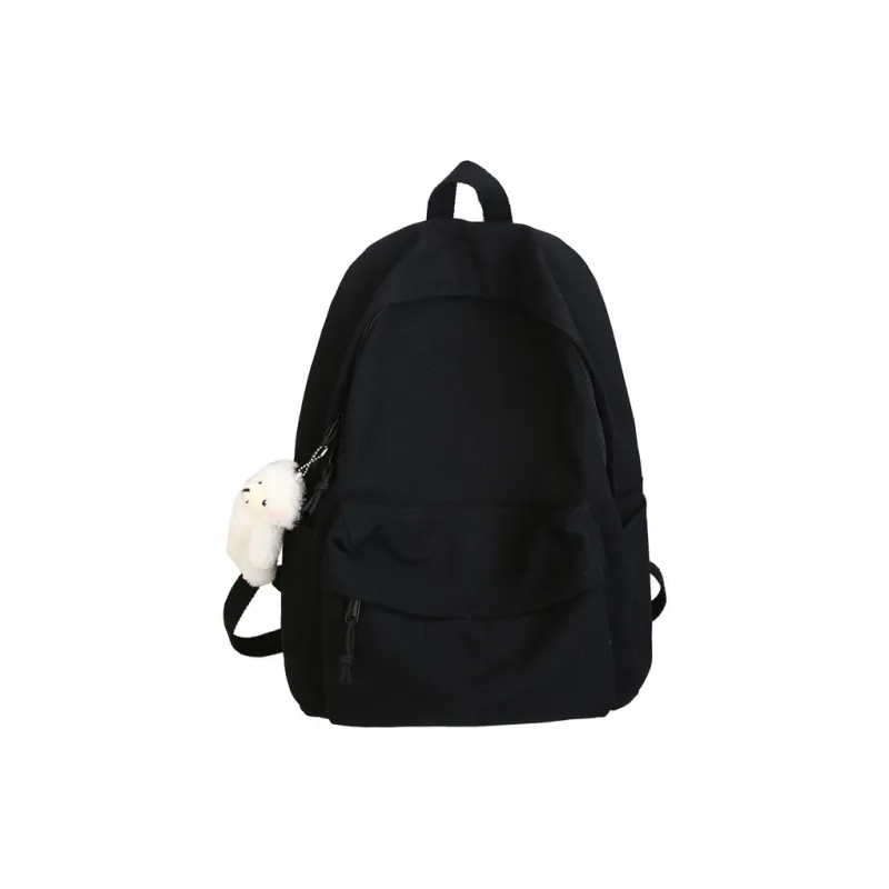 Worm's Home Canvas Backpack Regular Unisex White/Black/Sky Blue-6