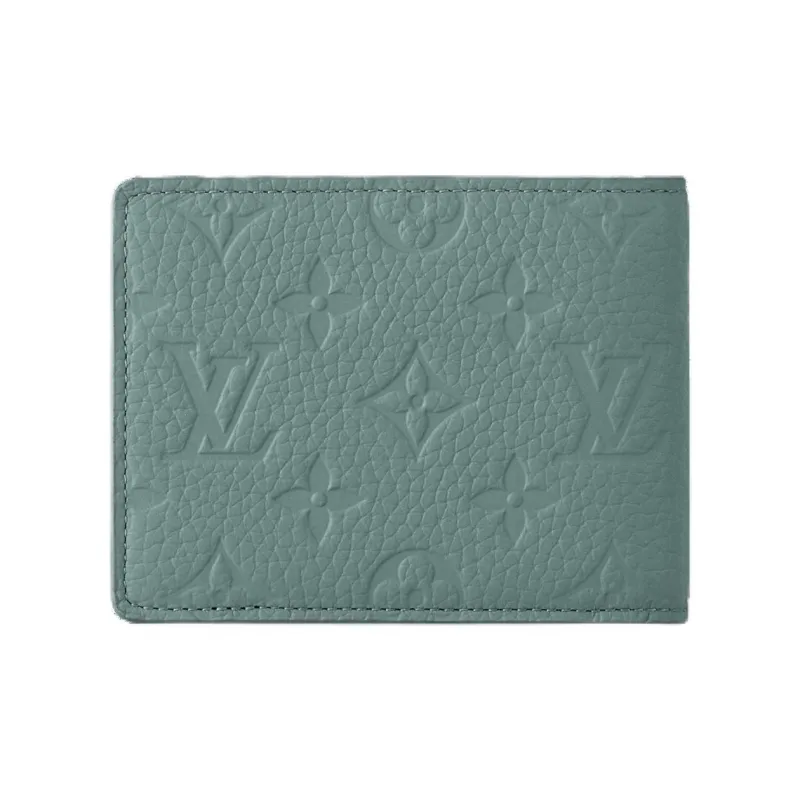 LOUIS VUITTON Cow Leather Wallet Women's Green-2