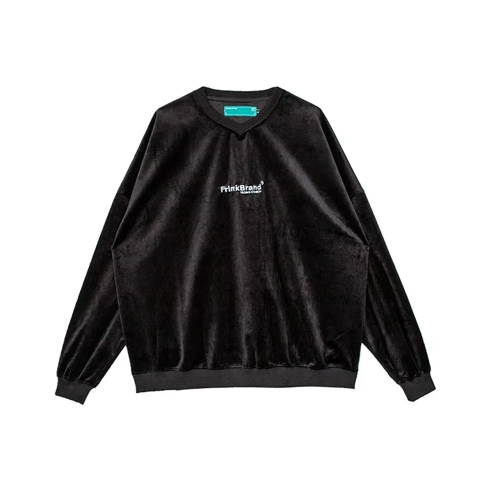 FRLMK V-Neck Loose Fit Regular Sweatshirt Unisex Black-0