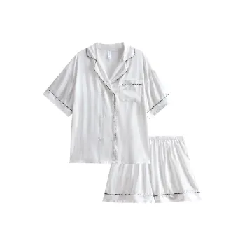 Same Language Pajama Set Women's Snow White Stripes