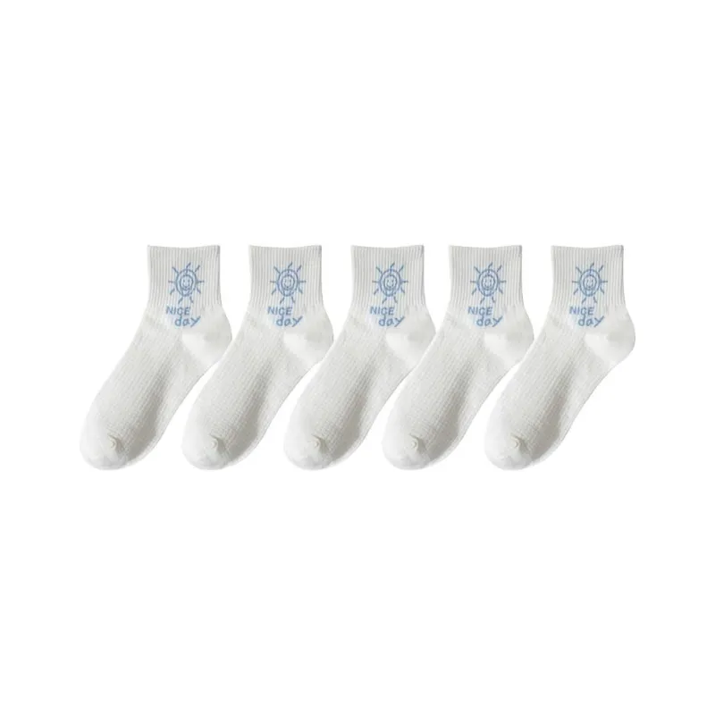 Temooues Mid Calf Socks Women's 5 Pack-13