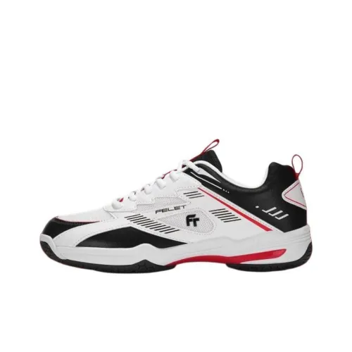 FT FELET Cushioning, Slip Resistant, And Abrasion Resistant Low Top Badminton Shoes Men's White Black