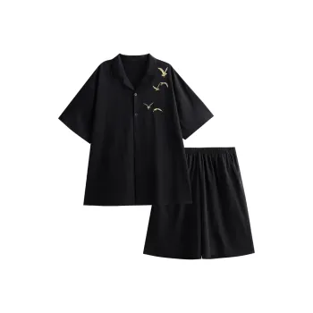 Same Language Pajama Set Men's Wandering Black