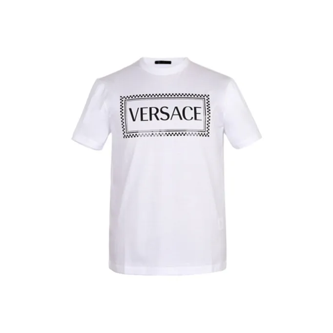 VERSACE 90s Logo Embroidered T shirt-0