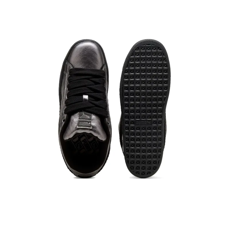 PUMA Suede XL Anti Slip Wear Resistant Low Top Skateboard Shoes Unisex Black Silver-3