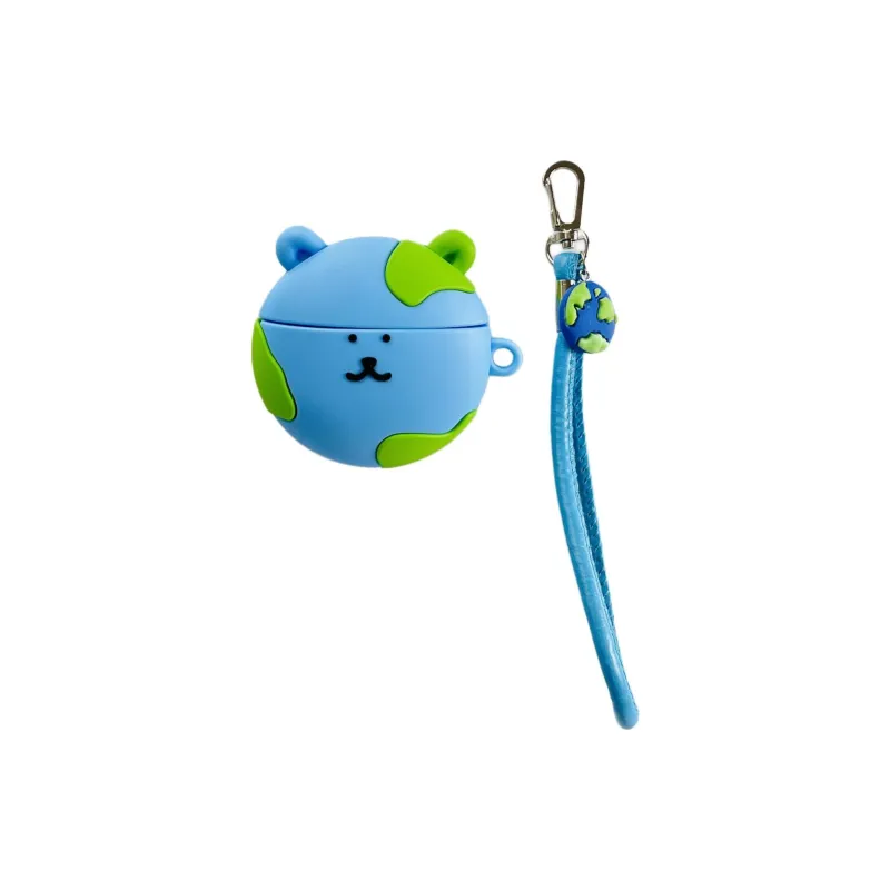 Sopi Compatibility Apple AirPods 4/2/3/4th Generation/AirPods Pro/Pro 2 Silicone Earth Bear Lanyard Headphone Cases-5