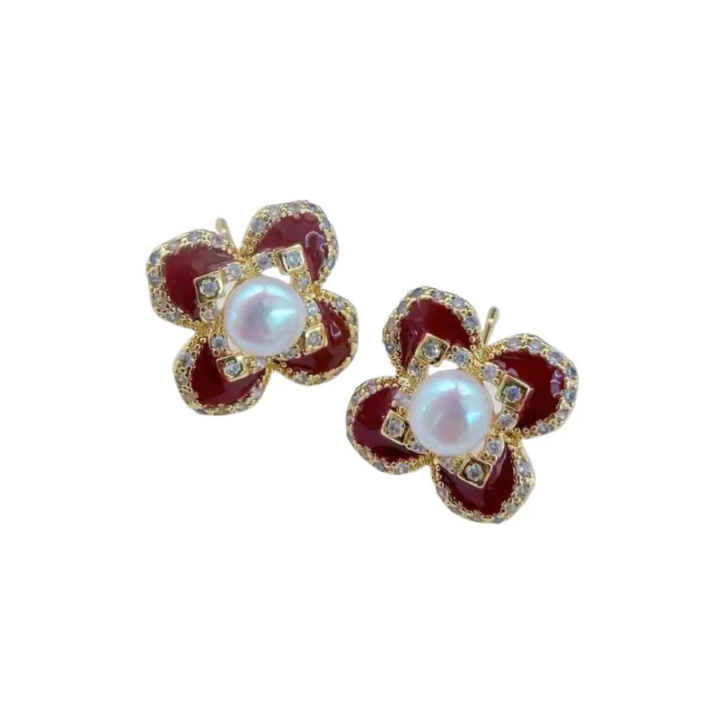 ORDI Pearl Stud Earrings Women's-0