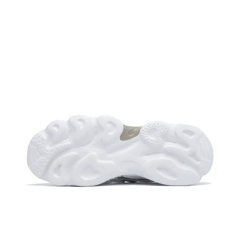 Singing Slip Resistant Breathable Height Increasing Low Top Chunky Sneakers Unisex White/Black Camouflage-4