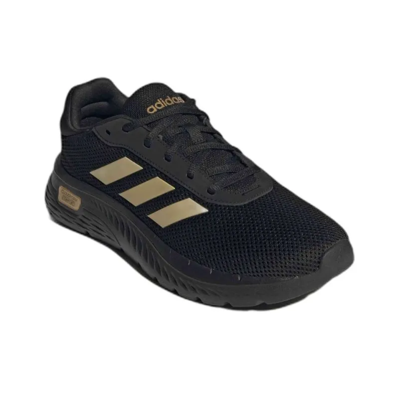Adidas Cloudfoam Anti Slip Wear Resistant Low Top Casual Shoes Women's Black Gold-2